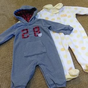 2 Carter's/Bon bebe one piece outfit sleepers